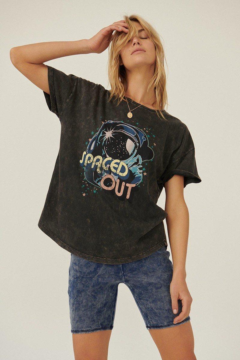 A Mineral Washed Graphic T-shirt Top - Kreative Passions