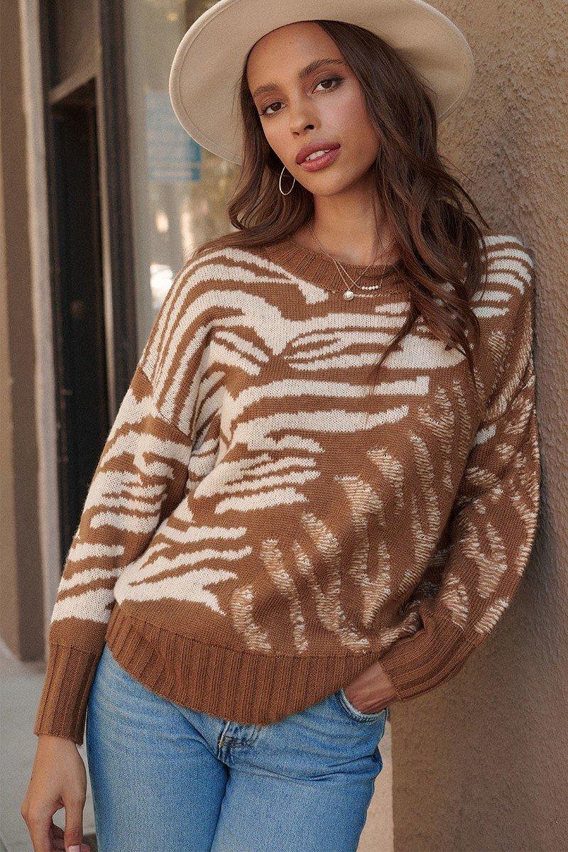 A Zebra Print Pullover Sweater - Kreative Passions
