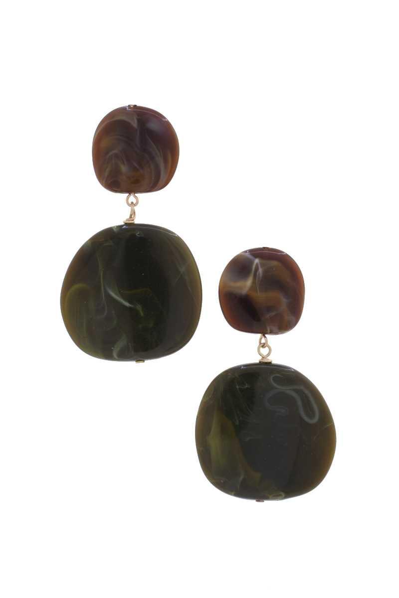Acetate Resin Double Circle Earring - Kreative Passions