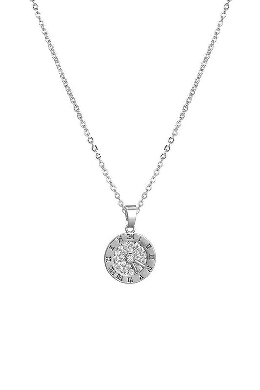 Crystal Clock Round Necklace - Kreative Passions