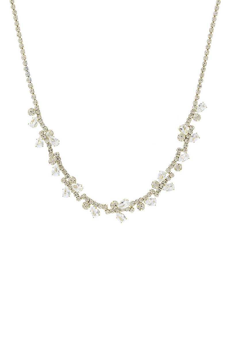 Crystal Flower Collar Necklace - Kreative Passions