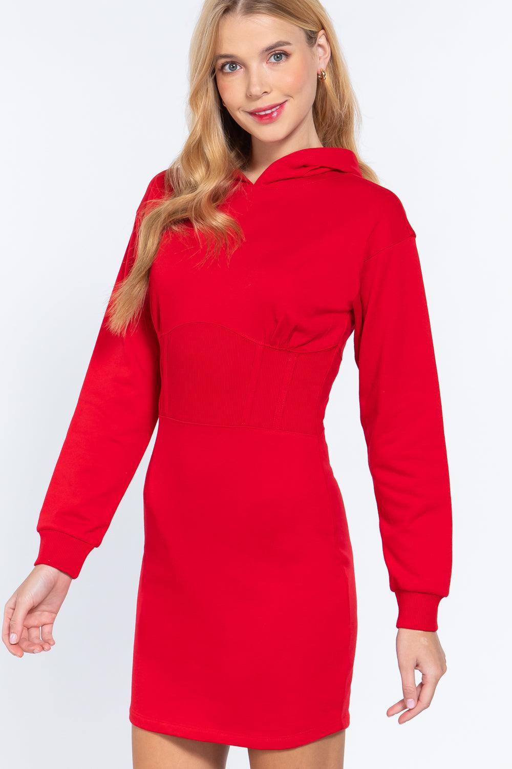 Hoodie French Terry Mini Dress - Kreative Passions