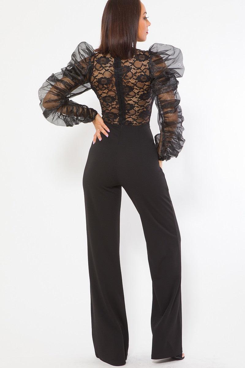 Lace Combined Fashion Jumpsuit - Kreative Passions