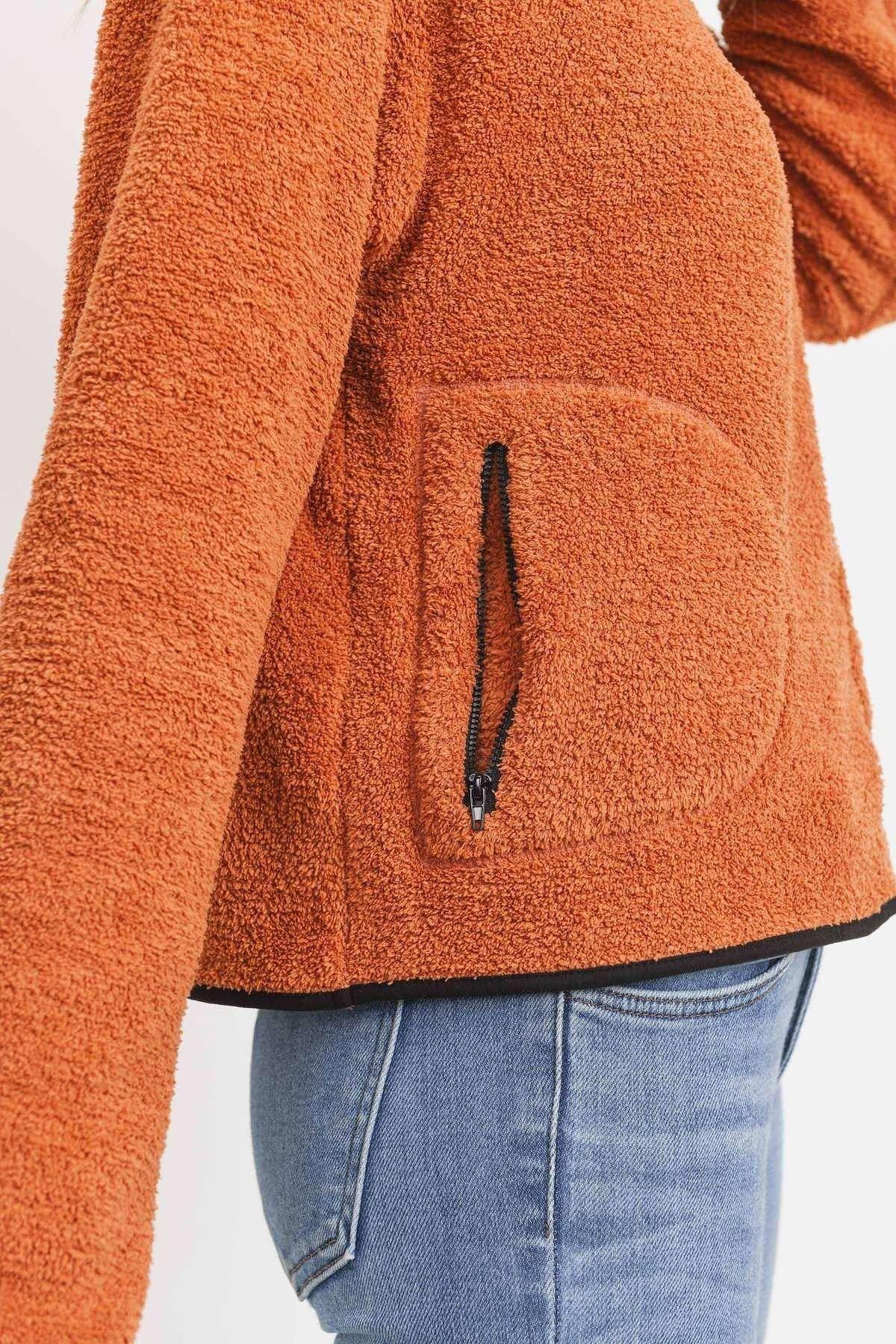 Long Sleeve Half Zipper Pullover Loopie Terry Jacket - Kreative Passions