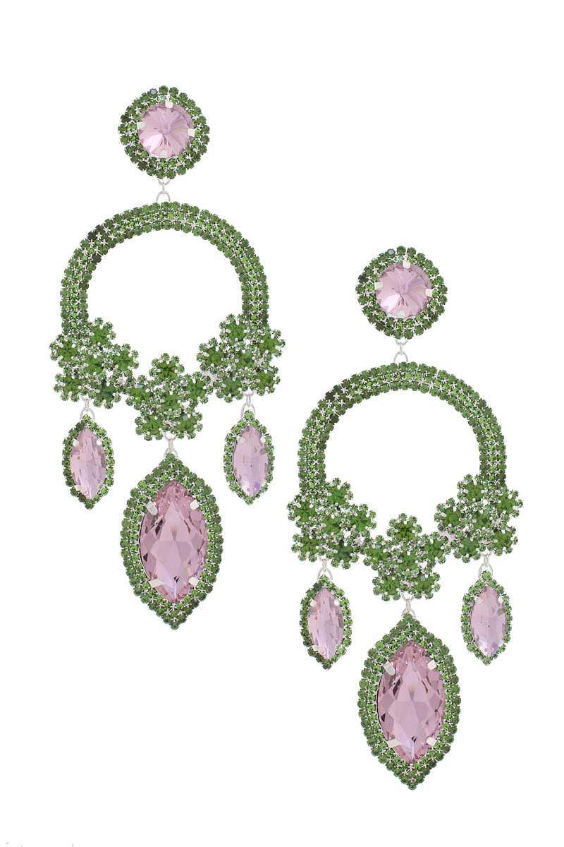 Marquise Flower Rhinestone Dangle Earring - Kreative Passions