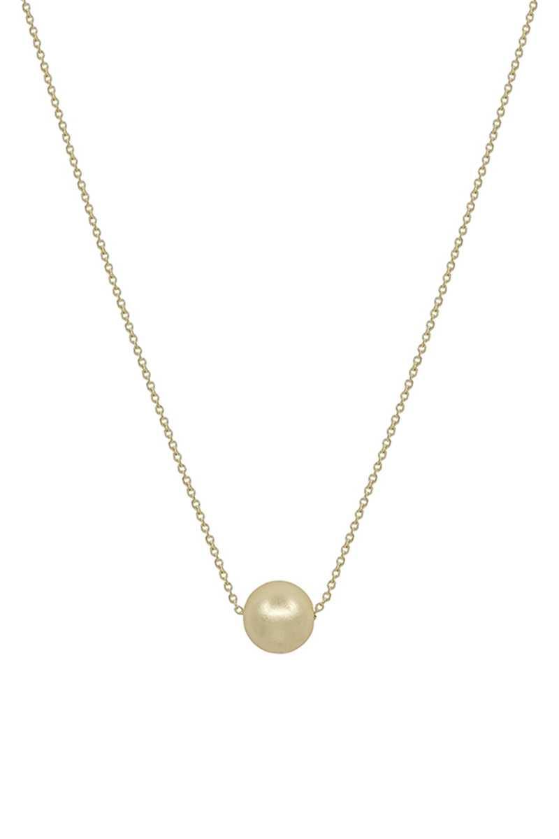 Metal Chain Pearl Pendant Necklace - Kreative Passions