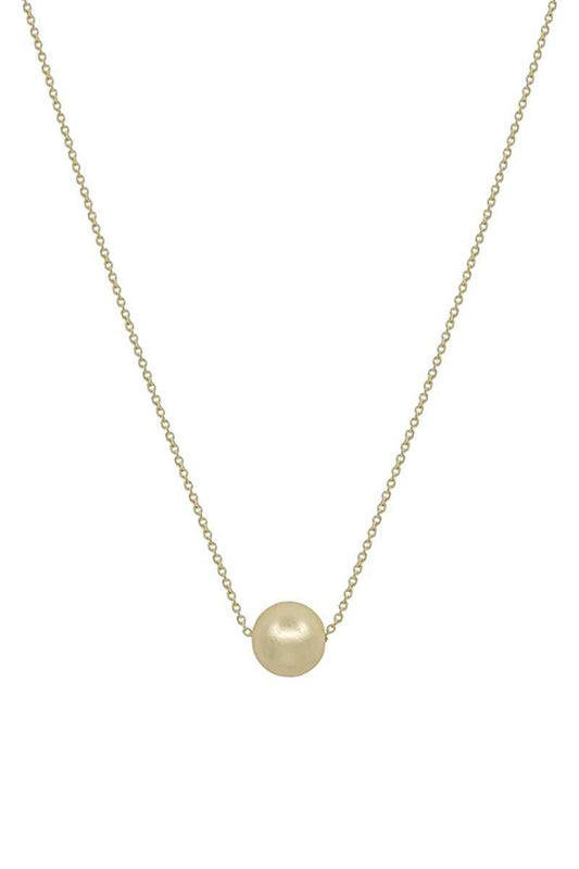 Metal Chain Pearl Pendant Necklace - Kreative Passions