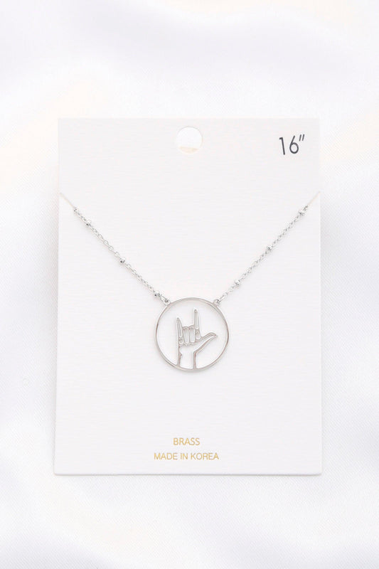 Open Peace Hand Sign Necklace - Kreative Passions
