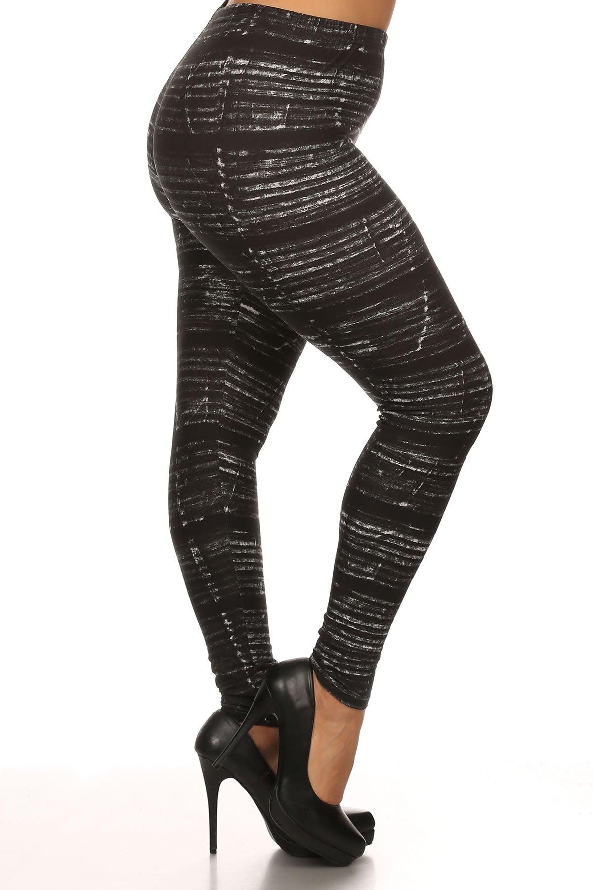 Plus Size Tie Dye Print, Full Length Leggings In A Fitted Style With A Banded High Waist. - Kreative Passions