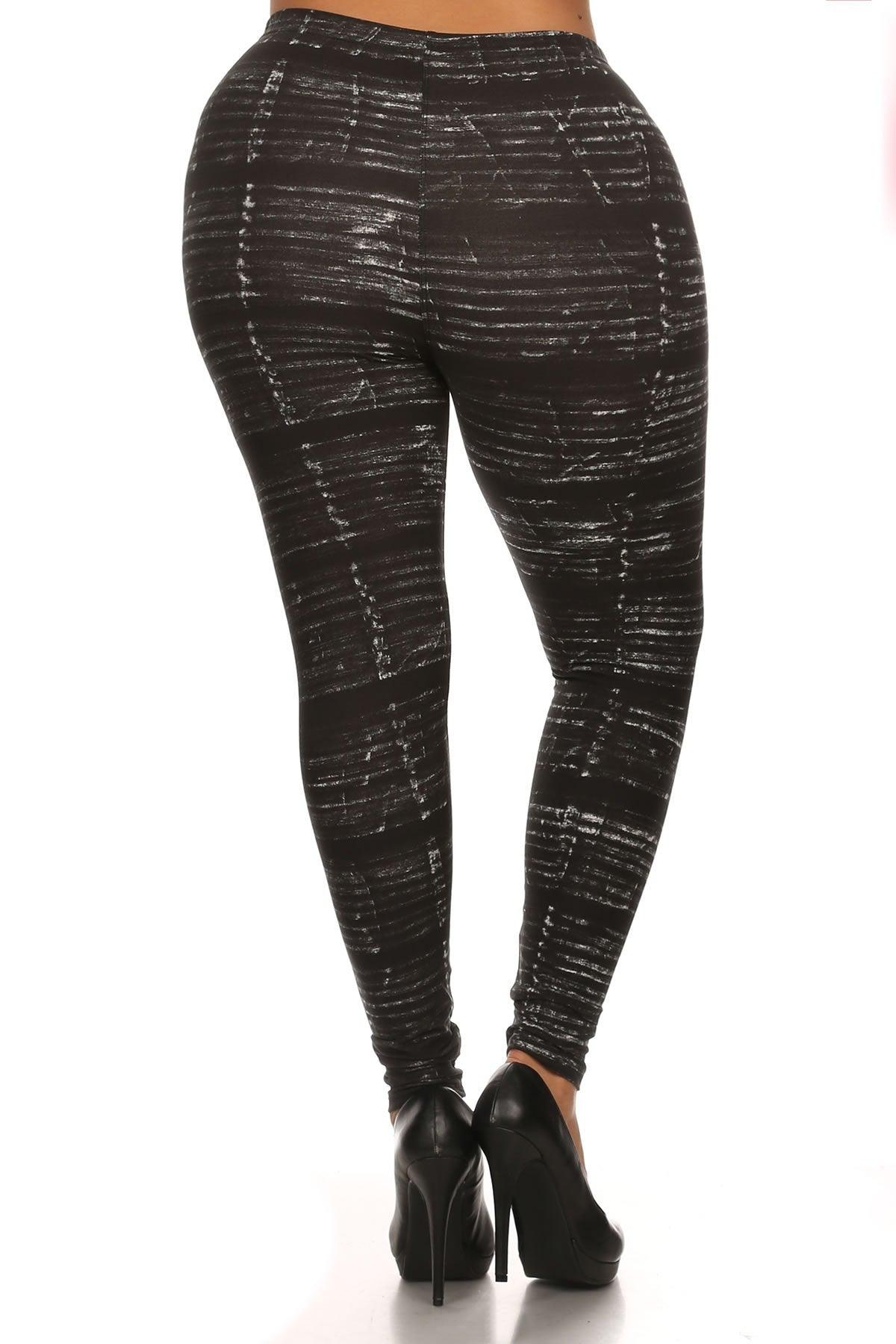 Plus Size Tie Dye Print, Full Length Leggings In A Fitted Style With A Banded High Waist. - Kreative Passions