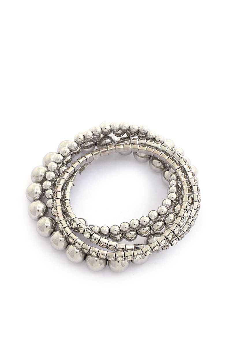 Rhinestone Metal Bead Assorted Bracelet Set - Kreative Passions