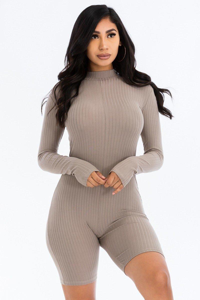 Ribbed Knit Romper - Kreative Passions