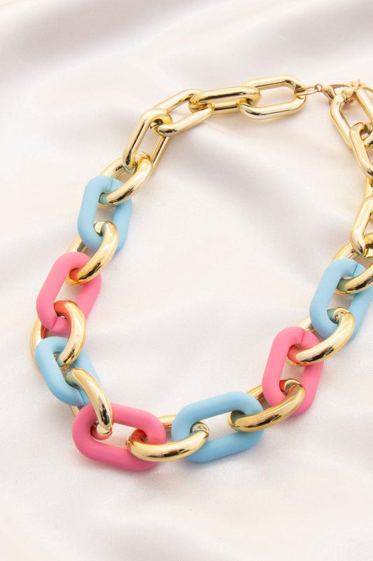 Smooth Texture Oval Link Necklace - Kreative Passions
