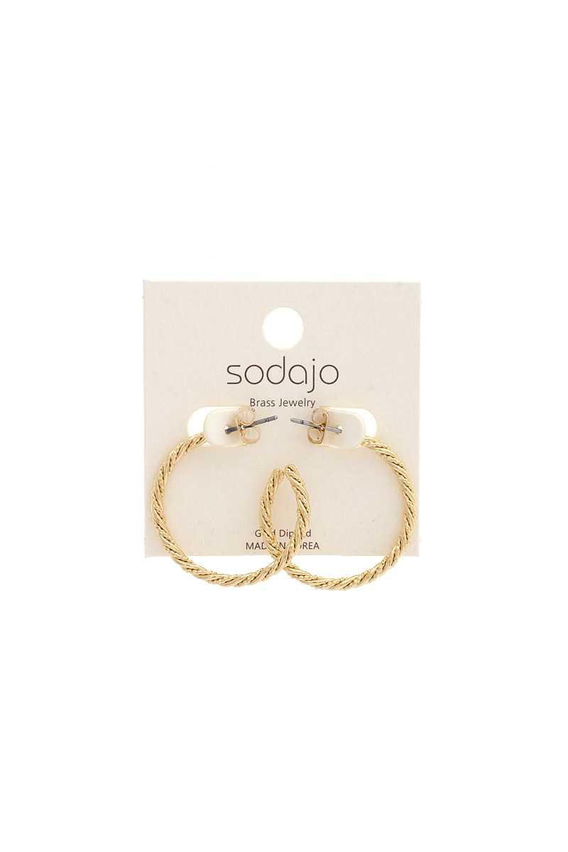 Sodajo Twisted Open Circle Earring - Kreative Passions