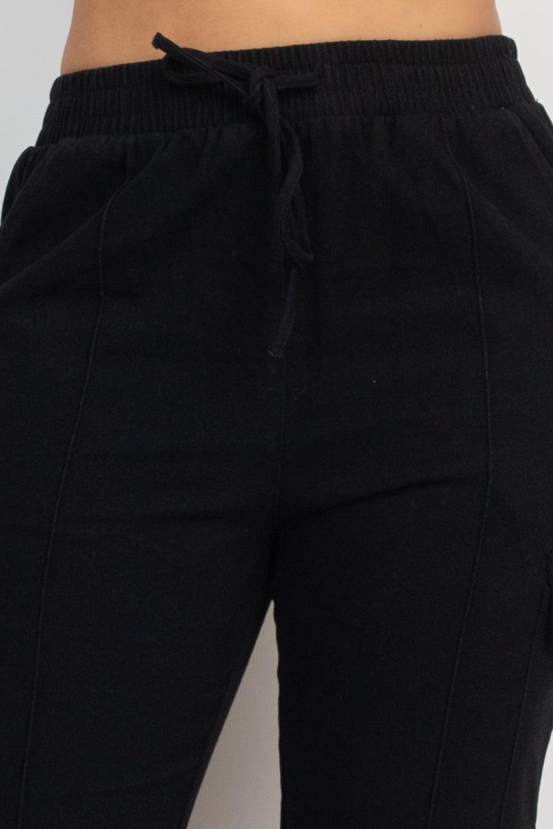 Solid High-rise Pocketed Jogger Pants - Kreative Passions