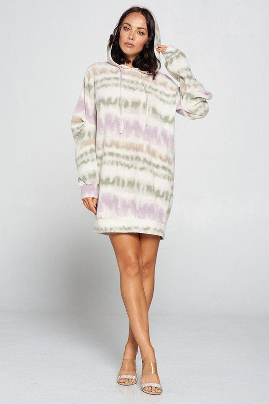 Terry Brushed Print Sweater Dress - Kreative Passions