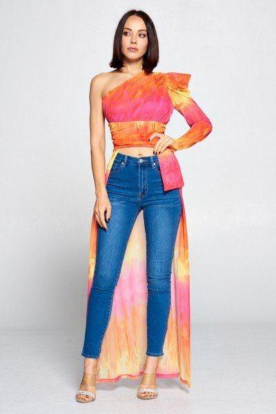 Tie Dye One Shoulder Top - Kreative Passions