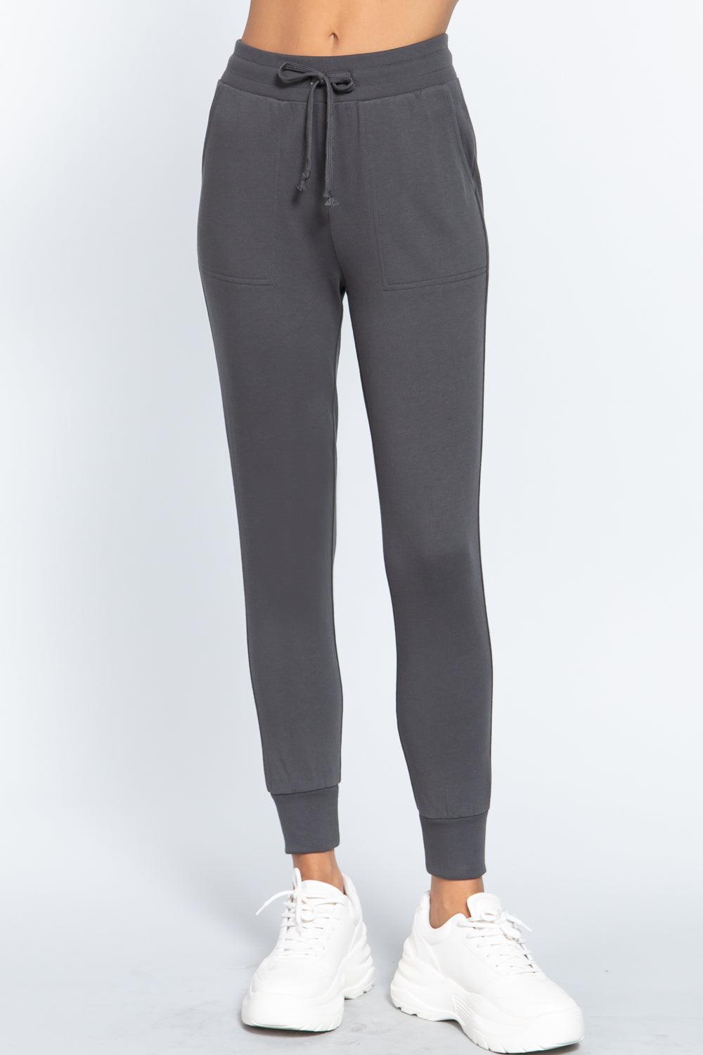 Waist Band Long Sweatpants With Pockets - Kreative Passions